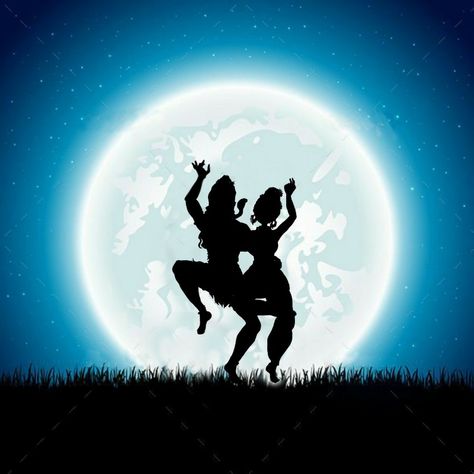 Lord Shiva and Parvati dancing on full moon day in creative art painting wallpaper Lord Shiva Dancing Hd Wallpaper, Shiva Dancing Art, Shiva Parvati Dancing, Wallpaper Lord Shiva, Sada Shiva, Painting Shiva, Lord Shiva And Parvati, Art Painting Wallpaper, Images Of Shiva