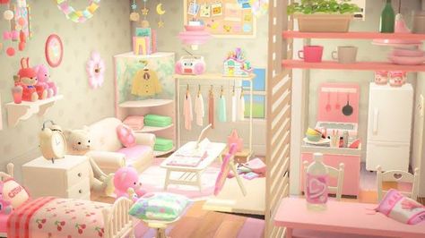 Dreamies Animal Crossing, Acnh Tutu House Ideas, Animal Crossing Merengue House, Acnh Cute Room Ideas, Acnh Pink Interior, Cute Animal Crossing Room Ideas, Animal Crossing Codes Home, Animal Crossing Room Ideas Pink, Animal Crossing Pink Interior