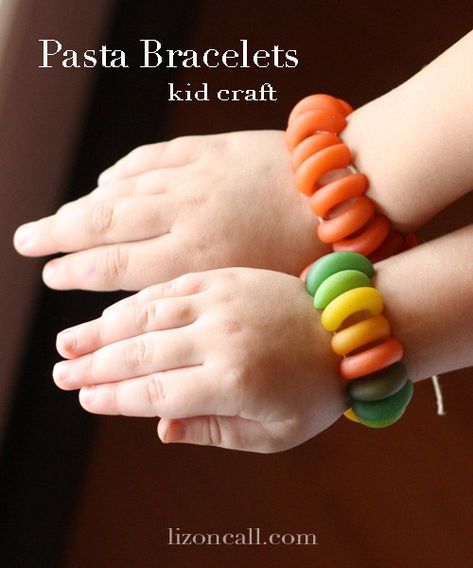 Pasta Jewelry, Pasta Necklace, Dyed Pasta, Preschool Food, Pasta Crafts, Fall Craft Fairs, Kids Pasta, Kids Market, Lucky Duck