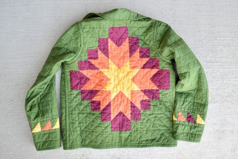 Harvest Star Quilt Coat - Patchwork and Poodles Chore Coat Pattern, Patchwork Scarves, Quilted Sweatshirt Jacket, Quilted Coat Pattern, Quilt Jackets, Tamarack Jacket, Quilt Coats, Quilted Jacket Pattern, Bear Paw Quilt