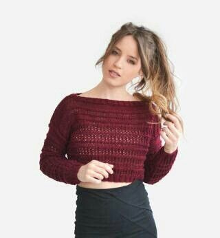 Dark Red Blouse, Spring Crop Tops, Cotton Short Tops, Custom Crop Top, Woolen Tops, Bohemian Crochet, Shorts Skirts, Sweater Crochet Pattern, Top Sweater