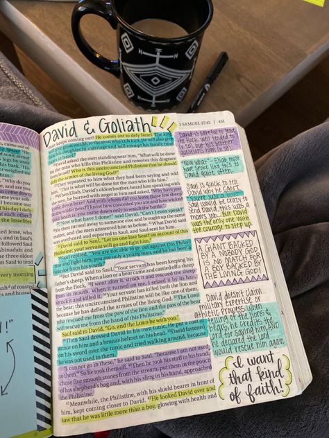 1 Samuel 17 Bible Journaling, Note Taking In Bible, She Reads Truth Bible Study, 2 Samuel Bible Journaling, Bible Journaling In Bible, She Reads Truth Bible Journaling, 1 Samuel Bible Journaling, Bible Journaling Notes, Annotated Bible