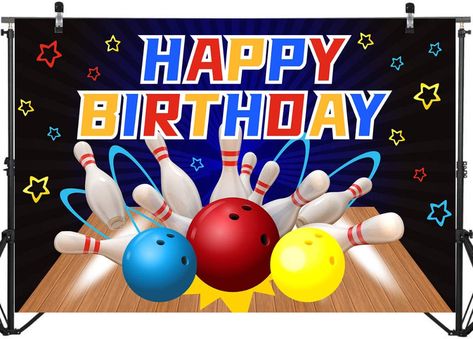 Amazon.com: Aakihi Bowling Theme Party Decor Happy Birthday Backdrop for Boys Girls, Bowling Party Backdrop Background Banner Wall Decorations Birthday Baby Shower Party Supplies 71 x 49 inch : Toys & Games Bowling Theme Party, Bowling Design, Girls Bowling, Happy Birthday Backdrop, Bowling Party, Baby Shower Party Supplies, Happy Birthday Parties, Party Backdrop, Background Decoration