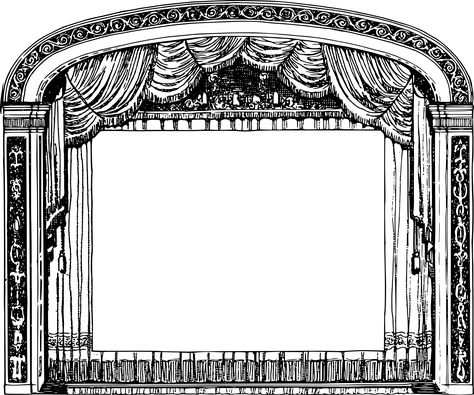 Stage Curtain Frame by j4p4n Theatre Drawing, Curtain Frame, Wedding Stationary Design, Theatre Curtains, Png Black And White, Stage Curtains, Powerpoint Slide Designs, Toy Theatre, Vintage Theatre