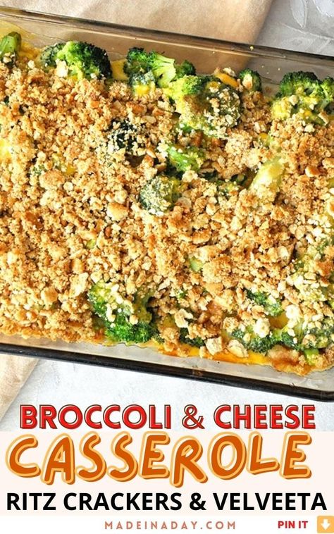 Ritz Cracker Broccoli Casserole, Broccoli Casserole With Ritz Crackers, Casserole With Ritz Crackers, Chicken Broccoli Cheese Casserole, Broccoli And Cheese Casserole, Broccoli Cheese Casserole Easy, Easy Broccoli Casserole, Broccoli Cheese Casserole Recipe, Cheesy Broccoli Casserole