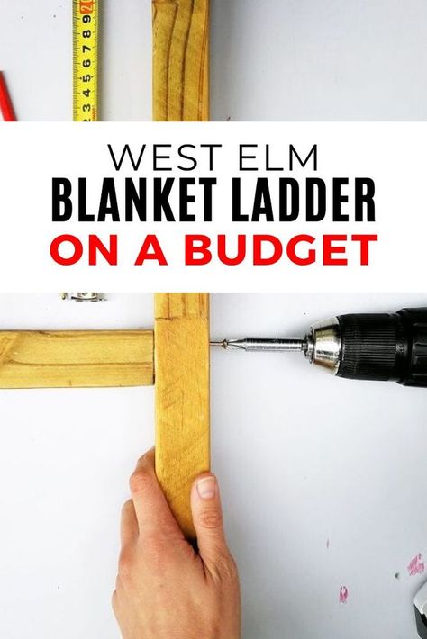 I never throw away cut-offs and wood scraps! They have a special place in my small backyard, where they often prove to be little treasure troves of pain, especially when feet find them. But they are treasures nonetheless; throw-away scraps are perfect for odd jobs, and their size and shape largely dictate what you can do with them; which is how this storage ladder came into the world.This ladder is not the most original DIY, but it is practical and pretty. Initially, I left it unpainted, but whe Blanket Ladder Ideas, Blanket Ladder Diy, Rolling Pantry, Ladder Diy, Storage Ladder, West Elm Inspired, Quilt Ladder, Chalk Paint Makeover, Diy Blanket