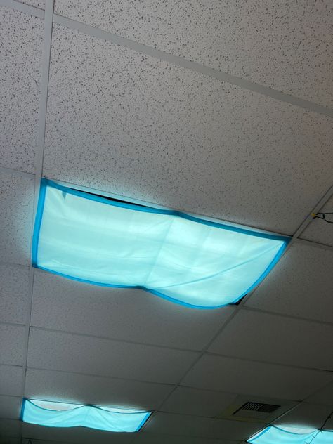 This teacher found light covers to manage the glare of the lights in the room. What a great idea he had! #individualizededucationforeveryone #firstgradeteacher #kindergartenteacher Classroom Light Covers, Substitute Teacher, Cover Ideas, Overhead Lighting, Light Cover, In The Room, Kindergarten Teachers, Art Classroom, Light Covers