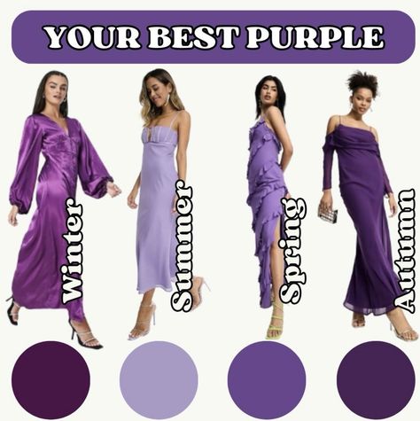 Deep Autumn Purple, Season Analysis, Winter Skin Tone, Deep Autumn Palette, Color Analysis Summer, Autumn Color Palette Fashion, Autumn Purple, Deep Winter Palette, Deep Autumn Color Palette