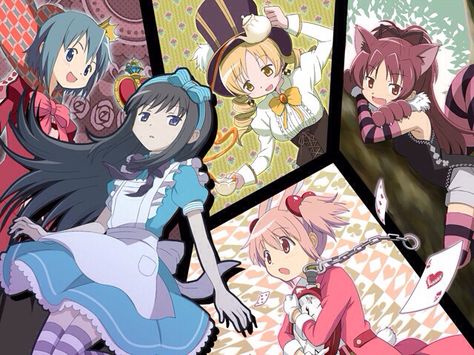 Alice in wonderland Madoka Witch, Homura Madoka, Magic Madoka, Mahō Shōjo Madoka Magica, Homura Akemi, Sayaka Miki, Mahō Shōjo, Puella Magi, Card Captor