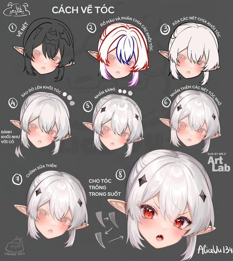 Drawing Tutorial Step By Step, Digital Hair, Drawing Hair Tutorial, Manga Tutorial, Digital Painting Techniques, Anime Tutorial, Art Advice, Digital Art Beginner, Art Tools Drawing