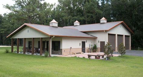 Beautiful Metal Building Home for Small Families | Metal Building Homes Metal Buildings With Living Quarters, Steel Homes, Metal Shop Building, Metal Building Kits, Metal House Plans, Steel Building Homes, Morton Building, Metal Barn Homes, Metal Building Home