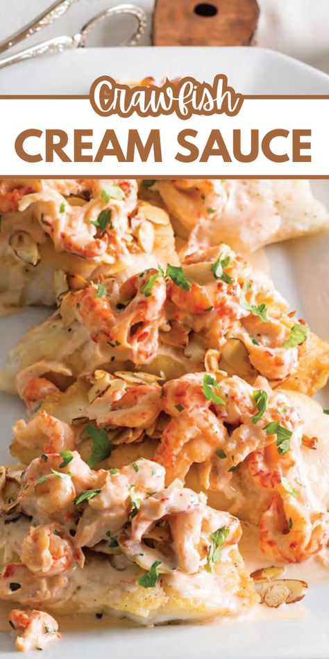 In this blog, I will share with you a Crawfish Cream Sauce Recipe that is extremely delicious. Crabmeat Cream Sauce, Catfish With Crawfish Sauce, Crawfish Cream Sauce For Fish, Crawfish Sauce For Fish, Keto Crawfish Recipes, Crawfish Tacos, Crawfish Cream Sauce Recipe, Fish With Cream Sauce, Etoufee Recipe