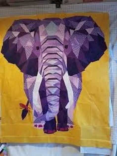 Craft Elephant, Violet Craft, Paper Piecing Tutorial, Sky Quilt, Elephant Quilt, Elephant Applique, Foundation Paper Piecing Patterns, Paper Pieced Quilt, Baby Quilt Patterns