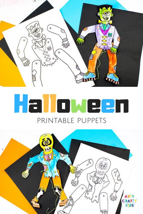 Kindergarten Enrichment, Printable Puppets, Aesthetic Craft Ideas, Craft Ideas For Beginners, Education Printables, Aesthetic Craft, Fun Halloween Games, Paper Craft For Kids, Fall Artwork