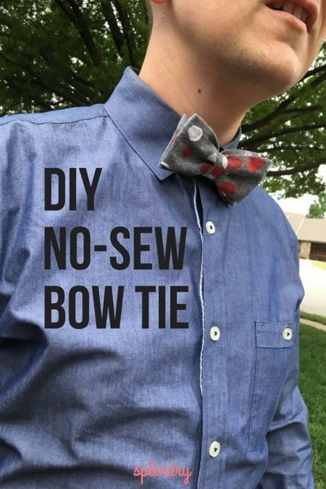 An easy tutorial for a fun gift Dad will love! This DIY no-sew bow tie will be fun to design and make! Perfect for Father's Day, birthdays, or Christmas! Sew Bow, No Sew Bow, Make A Bow Tie, Diy Fashion Trends, Diy Gifts For Dad, Sew Projects, Spring Kids, Cool Fathers Day Gifts, Diy Father's Day Gifts