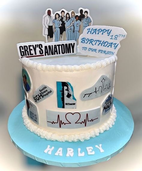 Greys Anatomy Birthday, 18th Birthday, Greys Anatomy, How To Make Cake, Anatomy, Birthday Cake, Cake, Birthday, Grey