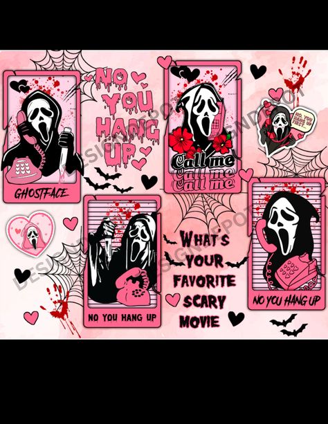 Ghostface Valentines Day, Scary Valentines, Ghostface Aesthetic, Tumbler Backgrounds, Love Day, Ghost Face, Sticker Ideas, Love Days, Ghost Faces