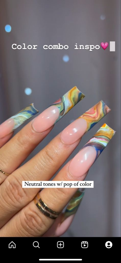 Opposite Color Nails, Pop Of Color Nails, Nails Neutral, Color Nails, Neutral Nails, Pop Of Color, Neutral Tones, Glitter Nails, Stylish Nails