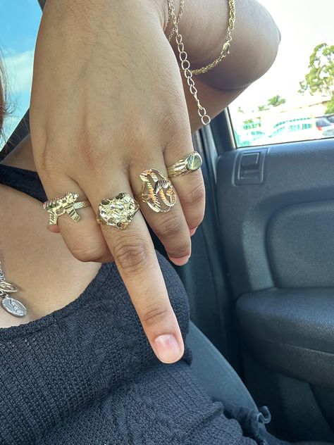 Custom Gold Jewelry, Gold Nugget Ring, Xoxo Jewelry, Dope Jewelry Accessories, Expensive Jewelry Luxury, Jewelry Accessories Ideas, Dope Jewelry, Girly Accessories, Jewelry Fashion Trends