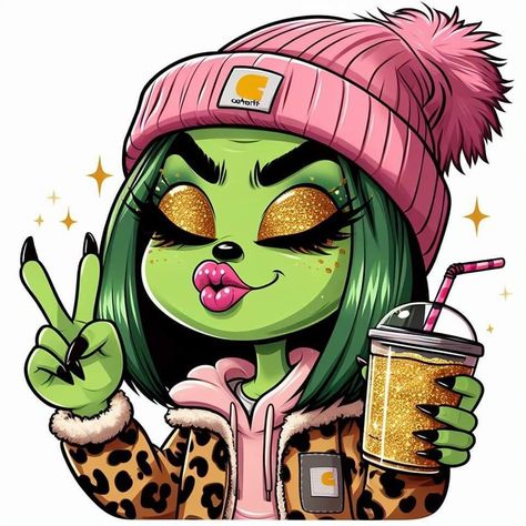 Female Grinch, Girl Grinch, Grinch Art, Dtf Shirts, Baby Grinch, Grinch Png, Grinch Christmas Decorations, Art Style Inspiration, Grinch Christmas