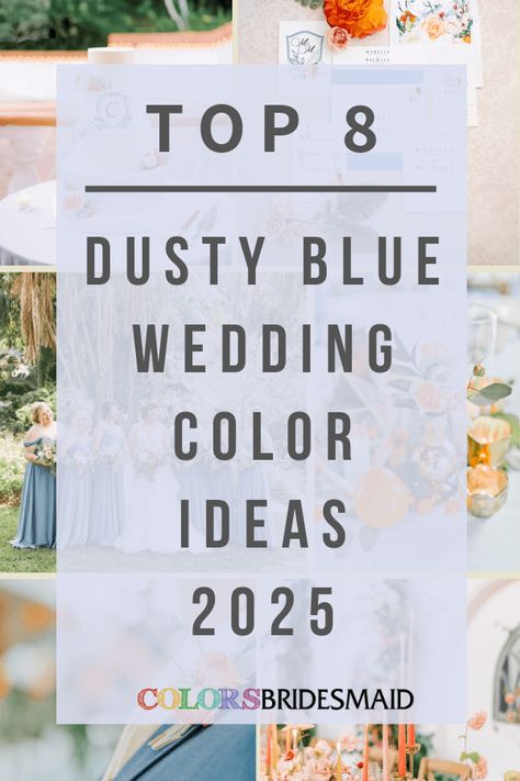 Dusty blue and white for dusty blue wedding colors for 2025, dusty blue bridesmaid dresses, white bridal gown, white flowers and greenery of bouquets, white and dusty blue wedding cake, wedding invitation suite, wedding favors. Wedding Cake Designs Dusty Blue, Dusty Blue Wedding Color Palette, Baby Blue Wedding Theme Color Combos, Dusty Blue Color Combination, Dusty Blue Color Palette Wedding, Dusty Blue And Yellow Wedding Theme, Periwinkle Wedding Colors, Dusty Rose And Dusty Blue Wedding, Fall Blue Wedding Colors