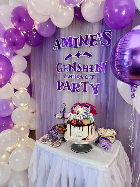 Genshin Impact Birthday Party Ideas, Genshin Impact Birthday Theme, Genshin Impact Party Ideas, Genshin Birthday Party, Genshin Impact Birthday Party, Genshin Impact Birthday, Genshin Birthday, Diy Genshin, 16th Bday Ideas