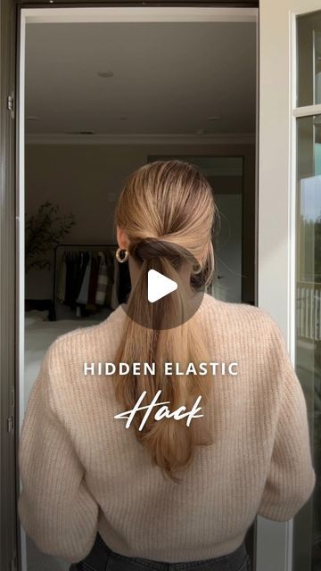 Nichole Ciotti on Instagram: "Quick and easy way to hide your elastic! 💁‍♀️  Gather hair into a ponytail and secure with an elastic. Pull elastic down a couple inches. Create a small opening just above the ponytail on a slight diagonal using your pointer finger and thumb. Pull ponytail through opening and position the hair over the elastic. You may need to finagle this a bit to get it right. Gently pull and tug where needed.  #hair #hairtutorial #updo #hairstyles" Ponytail With Hairband, Pull Through Ponytail, Different Ponytail Hairstyles, Hair Pulled Back, Ponytail Tutorial, Styled Hair, Pulled Back Hairstyles, A Ponytail, Fake Hair