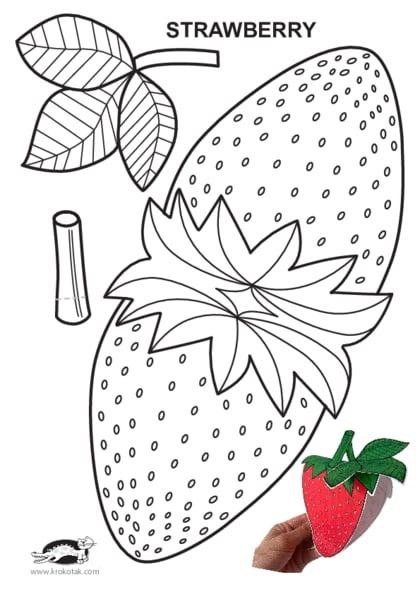 Kindergarten Art Crafts, 1st Grade Crafts, Strawberry Crafts, Clown Crafts, Book Tasting, Paper Fruit, Fruit Crafts, Fruit Coloring Pages, Hanukkah Candles