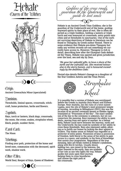 Moon Goddess Hecate, Hekate Books, Signs From Hekate, Hecate Shadow Work, Hekate And Lilith, Hekate Associations, Greek Mythology Witchcraft, Wicca Gods And Goddesses, Goddesses To Work With