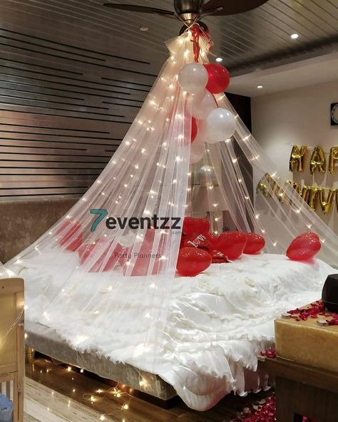 First Night Room Decoration, First Night Room, Night Room Decoration, Canopy Decor, Hotel Room Decoration, First Wedding Night, Wedding Night Room Decorations, Night Decoration, Night Room