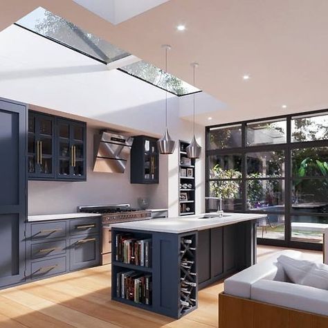 EOS Rooflights on Instagram: “Roll on the sunny days, so we can enjoy those rays again ☀️ Hope everyone is keeping well during Lockdown 3.0. Our team is working hard…” Kitchen Flat, Skylight Design, Window Kitchen, Skylight Kitchen, Roof Lantern, Roof Window, Modern Flat, Tuesday Morning, Roof Light