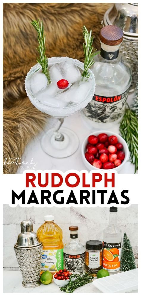 christmas margarita Christmas Margarita Recipe, White Christmas Margarita, Lime Cocktail Recipes, Christmas Margarita, Festive Holiday Cocktails, Margarita Bar, Beach Christmas Ornaments, Rudolph Christmas, Margarita Cocktail