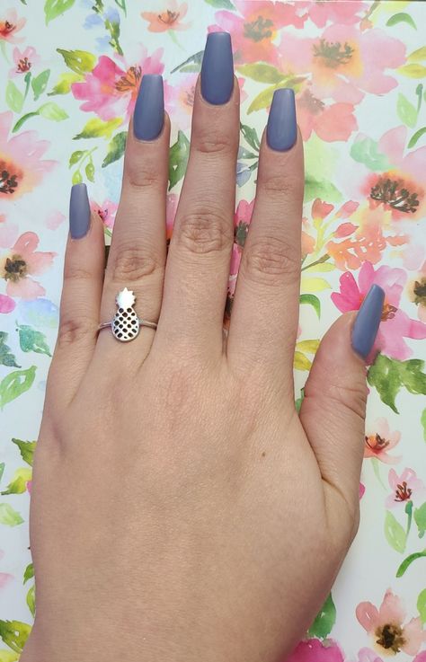 This spring nail color is SO in and cute! light blueish purple-like grey matte :D #springnails #nailideas #acrylicnail #longcoffinnails #coffinnails Blueish Purple Nails, Spring Nail Color, Acrylic Coffin Nails, Blueish Purple, Finger Nail Art, Spring Nail Colors, Gray Nails, Acrylic Coffin, Coffin Nails Long