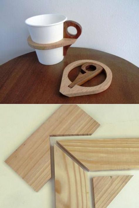 Coffee+Cup,+Holder,+Don't+burn+Yourself,+Add+a+Ring+to+hold+cup.+by+PSomeone. Wood Cup Holder, Wooden Cup Holder, Burn Yourself, Food Organizer, Diy Woodworking Projects, Coffee Cup Holder, Wooden Cup, Mini Diy, Amazing Woodworking