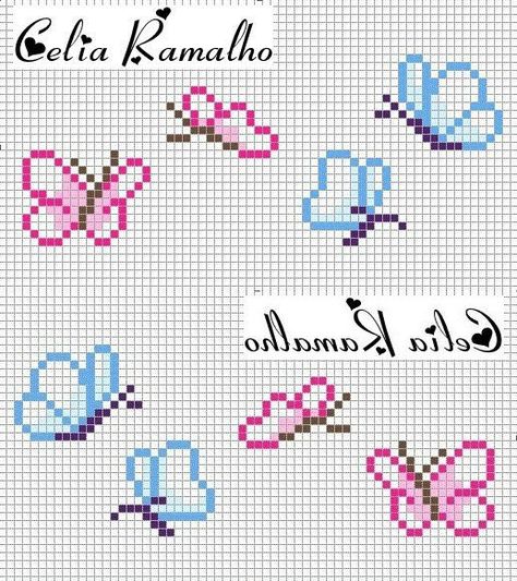 Oieeee!!!  Que Deus abençoe muitttooooo a todas vocês que me visitam... Obrigada pelo carinho!!! Fiz o nome Anna Izabel pra querida Suzze, c... Butterfly Cross Stitch Pattern, Butterfly Cross Stitch, Pola Kristik, Cross Stitch Bookmarks, Pola Sulam, Mini Cross Stitch, Baby Cross, Cross Stitch Borders, Cross Stitch Baby