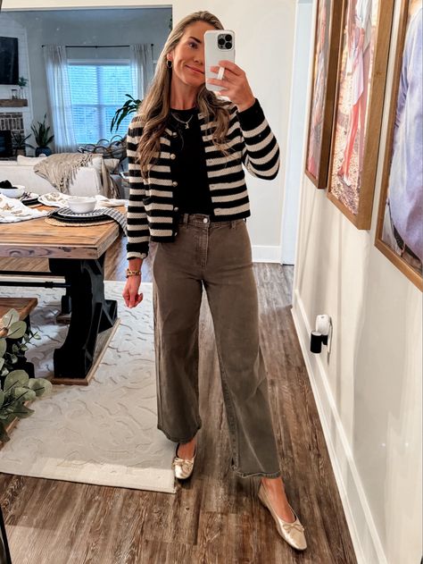 Loving these cool fall mornings!   Business casual. Workwear. Office inspo. Corporate outfit. OOTD. Fall staples. Ballet flats.  Follow my shop @Courtney_Townsend on the @shop.LTK app to shop this post and get my exclusive app-only content!  #liketkit #LTKShoeCrush #LTKStyleTip #LTKWorkwear @shop.ltk https://liketk.it/4PuPc Outfits With Ballet Flats, Tan Ballet Flats, Corporate Outfit, Ballet Flats Outfit, Casual Workwear, Ootd Fall, Office Inspo, Flats Outfit, Fall Staples