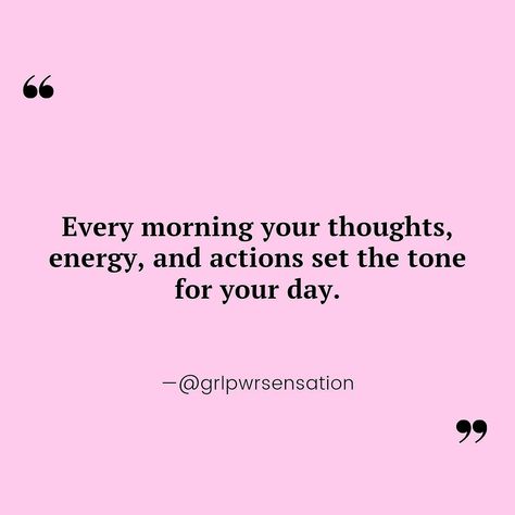 How do you spend your mornings? What kind of tone are you setting each morning? Your thoughts, energy, and actions set the tone for your day. Morning Energy Quotes, Set The Tone Quotes, Tone Quotes, Morning Energy, Energy Quotes, Big Mood, Life Tips, Positive Words, Note To Self