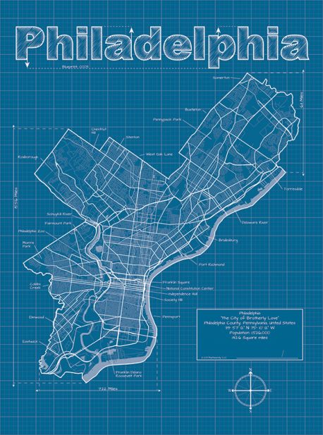 Philadelphia Artistic Blueprint Map. #handmade #madeinamerica #americanmade #GiftForGuys www.aftcra.com Philadelphia Aesthetic, Aesthetic Map, Pennsylvania Map, Philadelphia Map, Philadelphia Art, Education Poster Design, On The Road Again, Wall Maps, Map Art Print