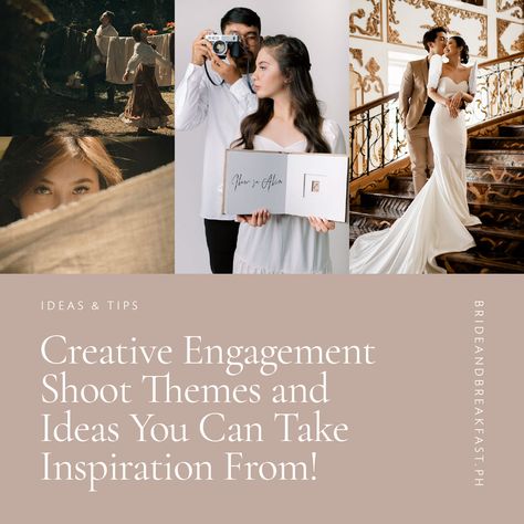 Creative Engagement Shoot Themes | Philippines Wedding Blog Engagement Photo Theme Ideas, Engagement Shoot Themes, Prenup Theme Ideas Philippines, Prewedding Photoshoot Ideas, Prenup Theme, Photo Theme, Themed Engagement Photos, Prenup Ideas, Prewedding Photoshoot