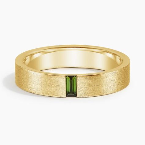 18K Yellow Gold Apollo Green Tourmaline 4.5mm Wedding Ring Mens Wedding Ring Unique, Mens Wedding Ring With Emerald, Men’s Wedding Bands With Stones, Engagement Rings Guys, Peridot Ring Men, Gold Engagement Ring Silver Wedding Band, Men’s Wedding Band With Emerald, Mens Wedding Bands Simple, Marriage Ring Men