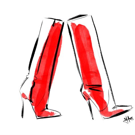 These boots are made for walking - Hilbrand Bos fashion illustration and animation via GIPHY Skin Animation, Animation In Photoshop, Walking Animation, Boots Are Made For Walking, Onion Skin, Shoes Fashion Photography, Walking Women, Fashion Walk, Red Boots