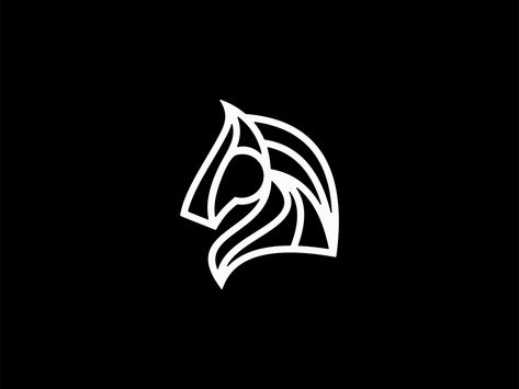 Horse Head Logo for Sale by UNOM design on Dribbble Horse Head Logo, Horse Images, Unicorn Logo, Mustang Logo, Horse Heart, Ipad Drawings, Horse Race, Horse Logo, Lone Ranger