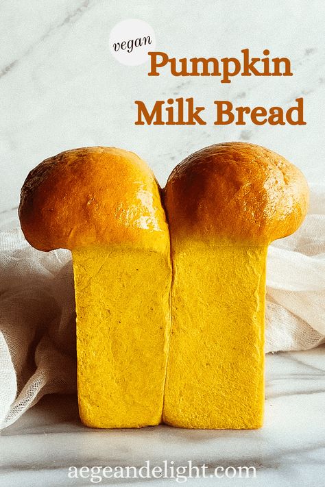 Pumpkin Milk, Hokkaido Milk Bread, Milk Bread Recipe, Japanese Milk Bread, Butter Glaze, Tea Bread, Active Dry Yeast, Milk Bread, Cinnamon Butter