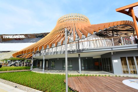 Thailand Pavilion, “Nourishing and Delighting the World”, Expo Milano 2015 Thai Pavilion, Rice Farmers, Architect Building, Expo 2015, Entry Gates, Hat Style, Thai Style, Roof Design, Visitor Center