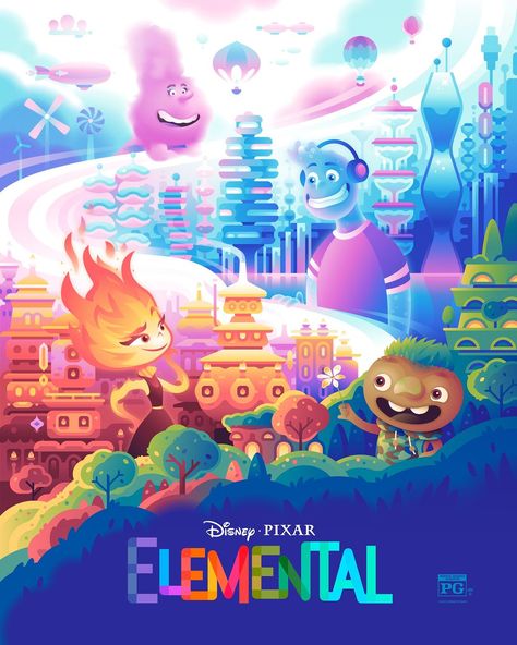 PixarElemental en Instagram: “"We're all just made up of the people we love." Check out #Elemental, "the next Pixar masterpiece", now playing only in theaters! 🎨:…” Elemental Costume, Elemental Birthday, Ember Elemental, Pixar Poster, Pixar Party, Disney Illustration, Disney Boys, Now Playing, Pixar Movies