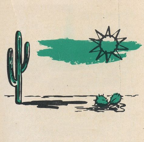 Vintage Southwest Aesthetic, Western Graphic Art, Southwestern Illustration, Desert Graphic Design, Desert Aesthetic Graphic Design, Vintage Western Graphics, Western Illustration, Cactus Desert Illustration, Western Cactus