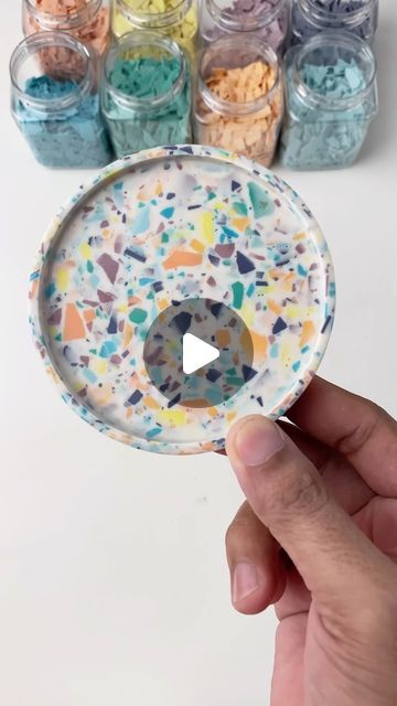 Terrazzo Chips Diy, Jesmonite Diy, Jesmonite Ideas, Diy Terrazzo, Art Satisfying, Marbling, Pastel Colors, Philippines, Coasters