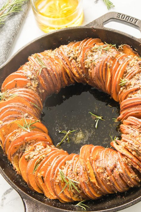 Spiral Sweet Potato Bake, Sweet Potato Rounds Baked, Sweet Potato Swirl Pound Cake, Sweet Potato Bake Recipe, Southwest Sweet Potato Skillet, Skillet Sweet Potatoes, Sweet Potato Spiralizer Recipes, Spiral Veggies, Sweet Potato Bake