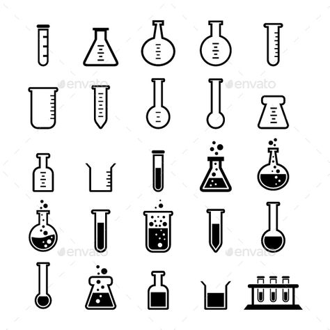 Chemical tubes icon Chemical Drawing, Chemistry Tattoo, Science Tattoos, Chemical Elements, Bujo Doodles, Lab Logo, Doodle Notes, Pharmacy Design, Doodle Icon