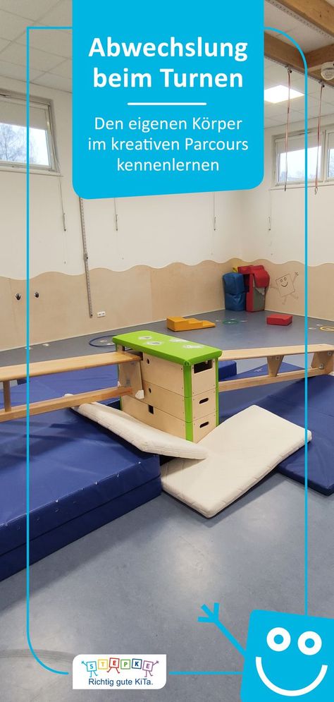 Was Hände und Füße so können, lässt sich für KiTa-Kinder gut in einem Parcours erleben. Durch Aufgeklebte Hand- und Fußabdrücke, beispielsweise in der Turnhalle, nach denen sich die Kinder bewegen können, wird die Koordination und Motorik geschult. Auch das Balancieren kann so einfach und spielerisch geübt werden.